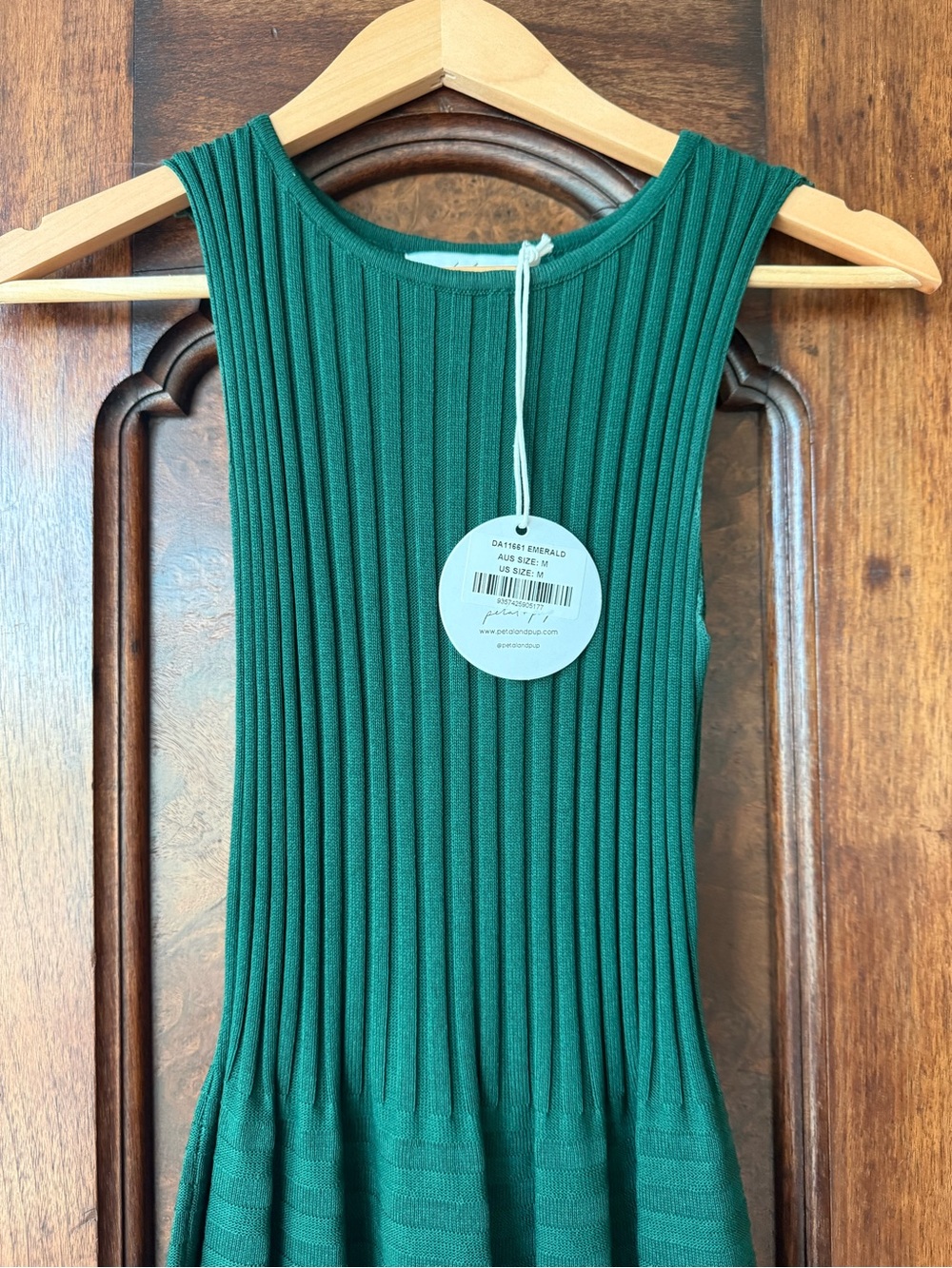 NWT Petal & Pup Emerald Green Ribbed Knit Maxi Dress - Picture 2 of 6